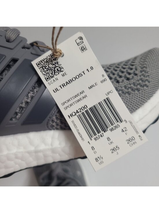 NEW Adidas Ultraboost 1.0 Shoes HQ4200 Size 8.5 Gray #1 main image 4